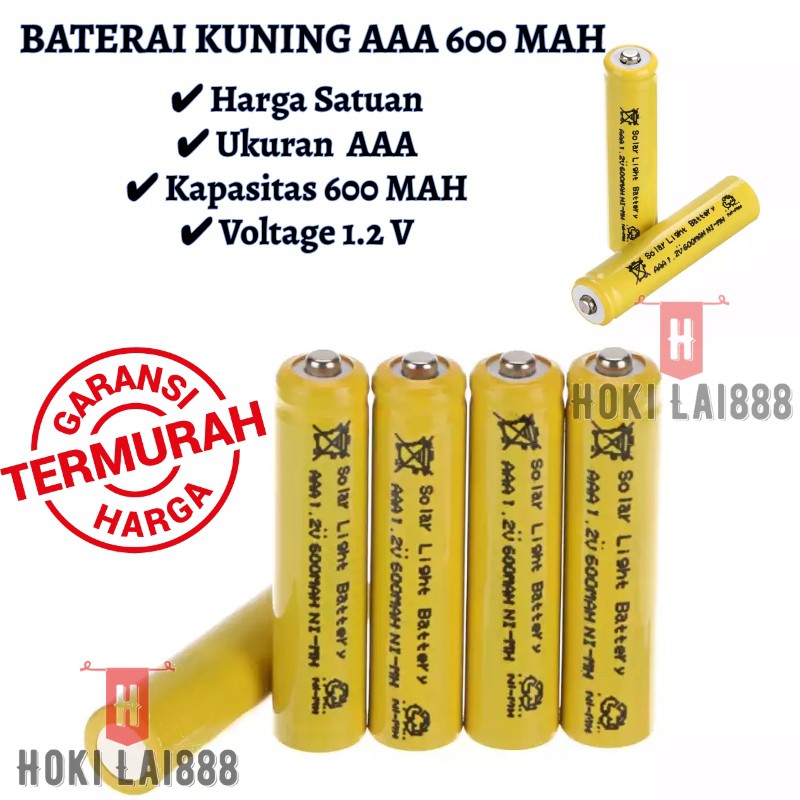 [HKL] Baterai Rechargeable AAA 600 MaH 1.2V / Baterai Cas Kuning / Baterai Battery Rechargeable