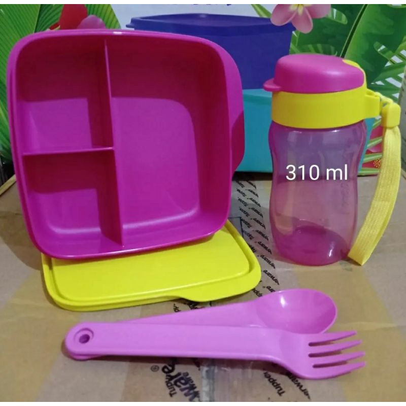 Promo tupperware lunch box set anak wrna biru tepak makan anak tempat makan tepak sekolah ori tupper