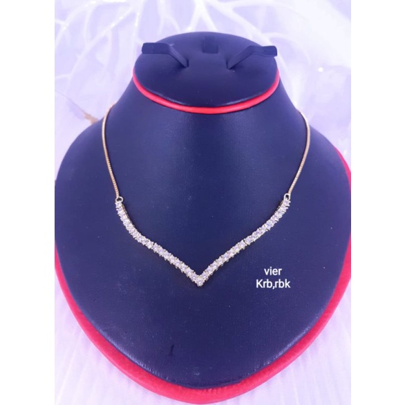 kalung aurel ,Fuji ,nagita,ayu tingting TITANIUM(TIDAK LUNTUR),Vier(lama kelamaan berubah warna)Khusus SEMI DIAMOND EROPA gratis anting sudah bawaan( ,anti karat,Gratis box