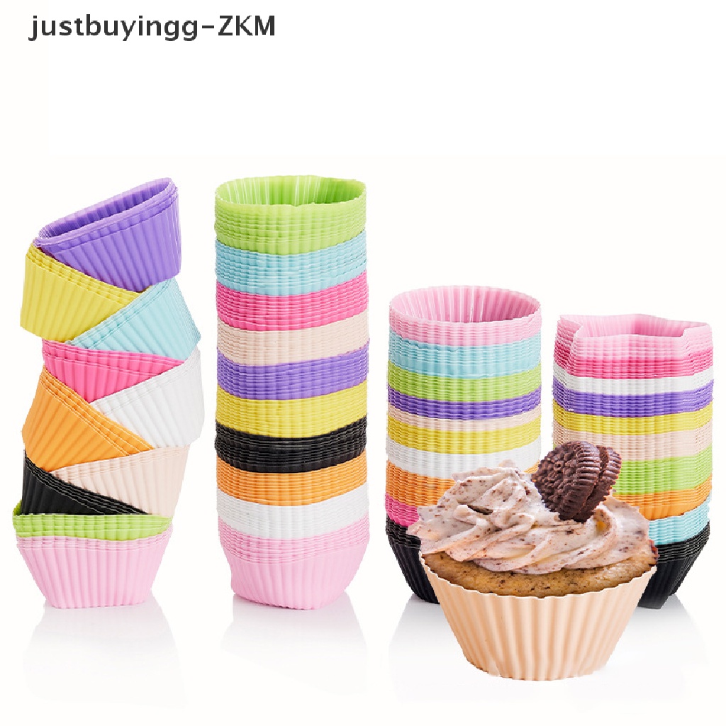 10 Pcs Cetakan Cupcake Muffin Bahan Silikon Dapat Digunakan Kembali