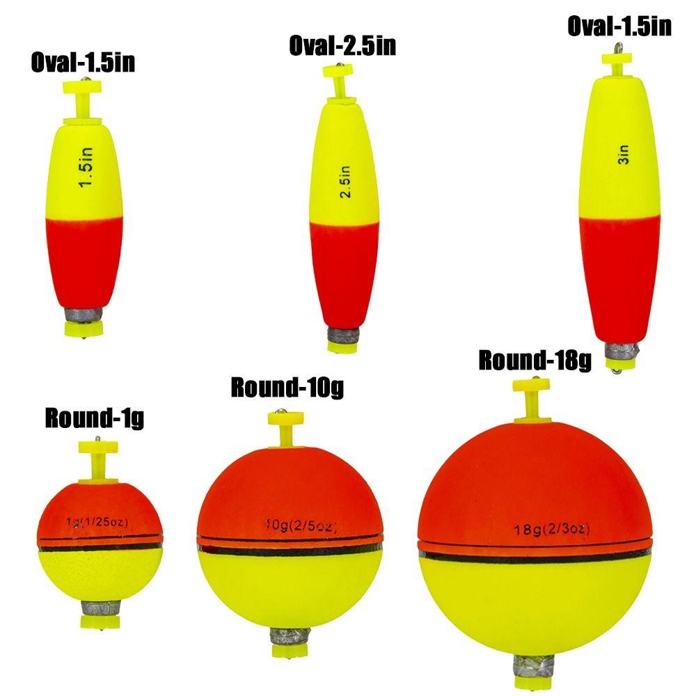 Top 5pcs Pelampung Pancing Laut Merah Pelampung Merah Kuning Kapasitas Bobot Timbel Busa Eva