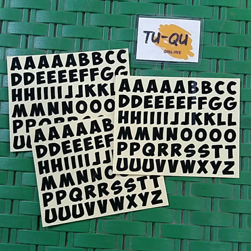 Stiker abjad huruf