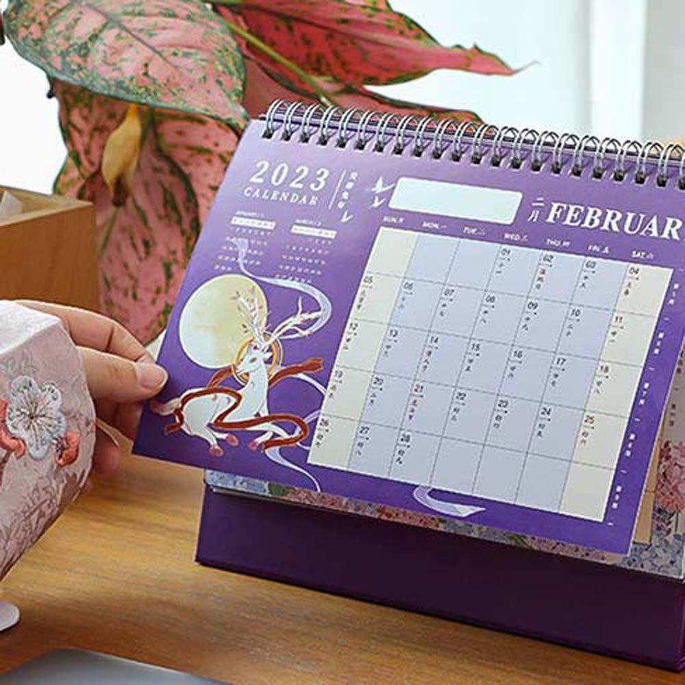 Mxbeauty 2023kalender Chinese Student Rumah Sekolah Kantor Perlengkapan Gaya Antik Jadwal Organizer Alat Tulis Desktop