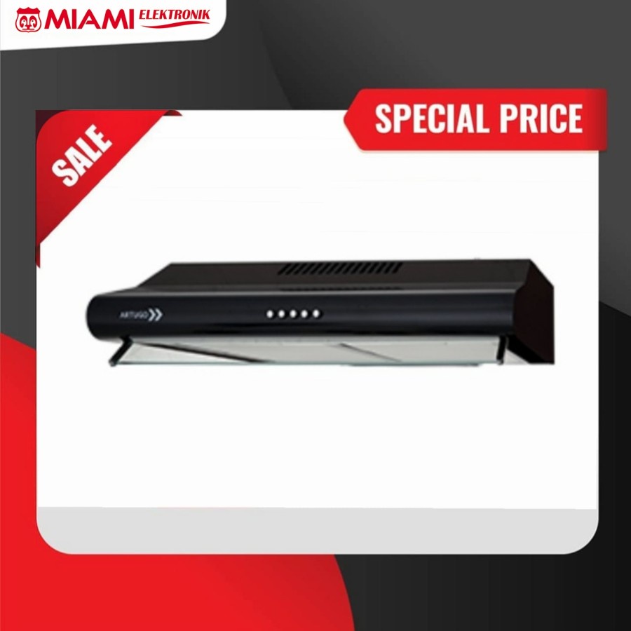 Cooker Hood Artugo 70cm AX 712SB / Slim Hood Artugo AX712SB / Penghisap Asap Dapur