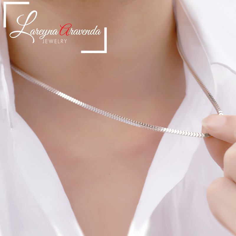 Kalung Pria Wanita Bahan Titanium Anti Karat Seumur Hidup Model Belut RT002