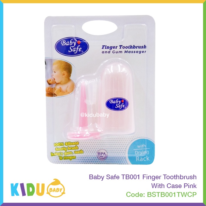 Baby Safe TB002 Finger Toothbrush With Case Sikat Gigi Gusi dan Lidah Bayi dan Anak Kidu Baby