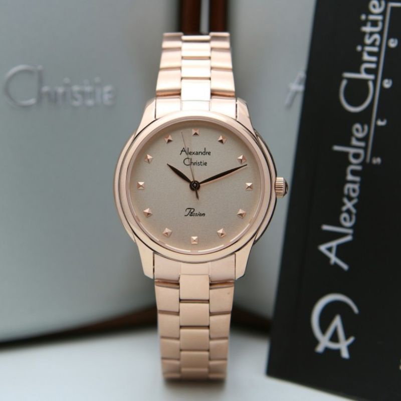 JAM TANGAN WANITA ALEXANDRE CHRISTIE AC 2835 / AC2835 FULL ROSEGOLD