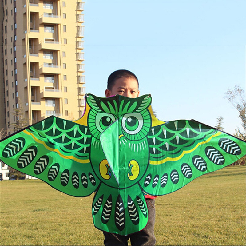 (dreamdreaming.id) Layang-layang Bentuk Burung Hantu Kartun Warna-Warni 110cm Untuk Outdoor