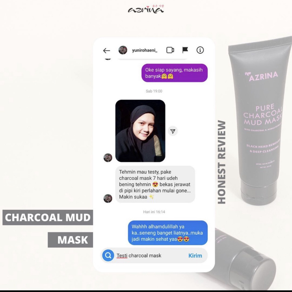 Azrina Pure Charcoal Mud Mask 50ml