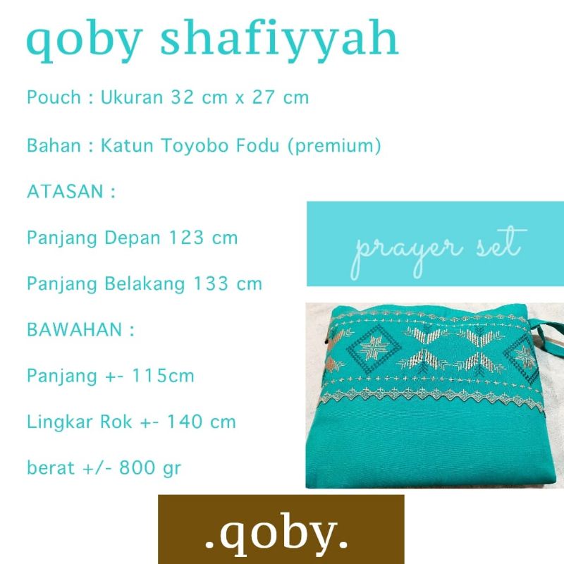 QOBY PRAYER SET Shafiyyah Series || Mukena Setelan Cutting Wajah-Dagu