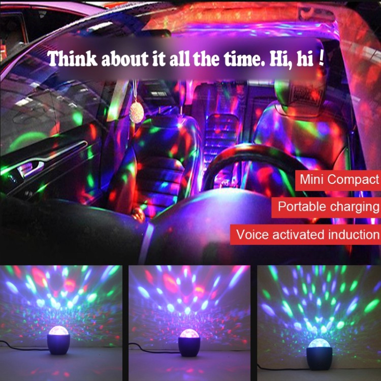 AGM Lampu Disco LED Mini Crystal Magic Ball Light USB