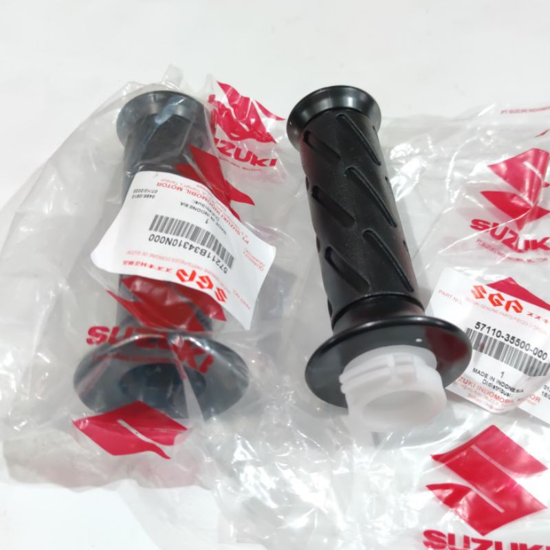 Hand Grip Suzuki Satria 2tak 1set kiri kanan Ori SGP 57110-35500-000/57211-34310-000