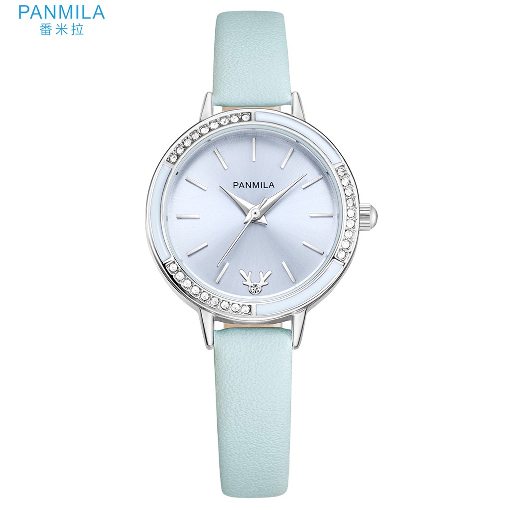 Panmila Jam Tangan Wanita Kasual P0540S-DZ1WBB Tali Kulit Biru