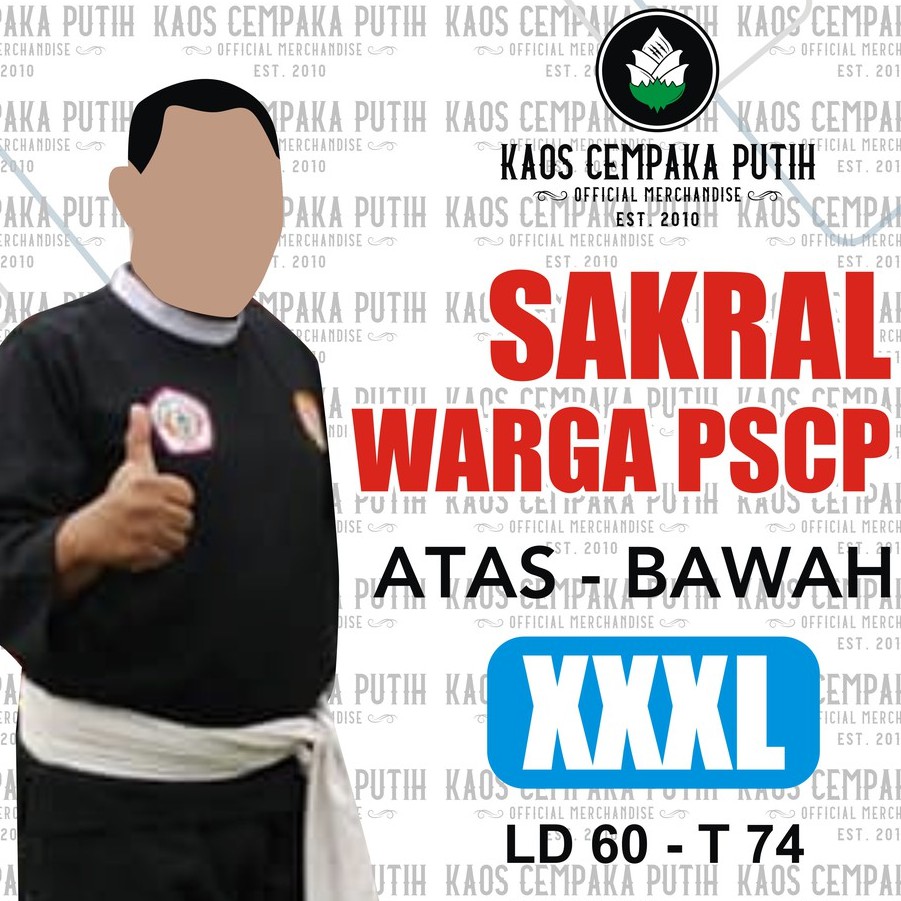 SAKRAL WARGA XXXL LENGKAP ATAS BAWAH - SAKRAL CEMPAKA PUTIH