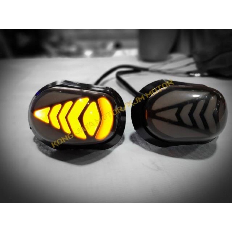 Sen Tempel Lampu Sen Led Segitiga 2 Mode Universal R15,Cbr150r,Gsx,Ninja,R25 &amp; Motor Lain Nya