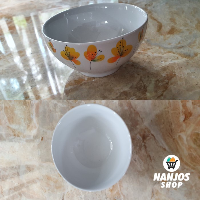 Kopin  Mangkok Keramik Porcelain Bowl Mimossa Kpq 6b 6 Inci