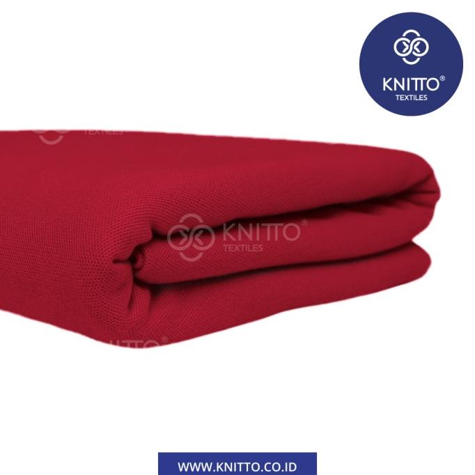 BAHAN KAOS KAIN CVC PIQUE HEXAGON 24S WARNA TUA + AKSESORIS