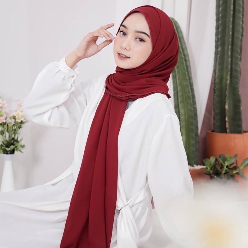 Pashmina Crochet Ceruty Pashmina Picot Termurah bestseller