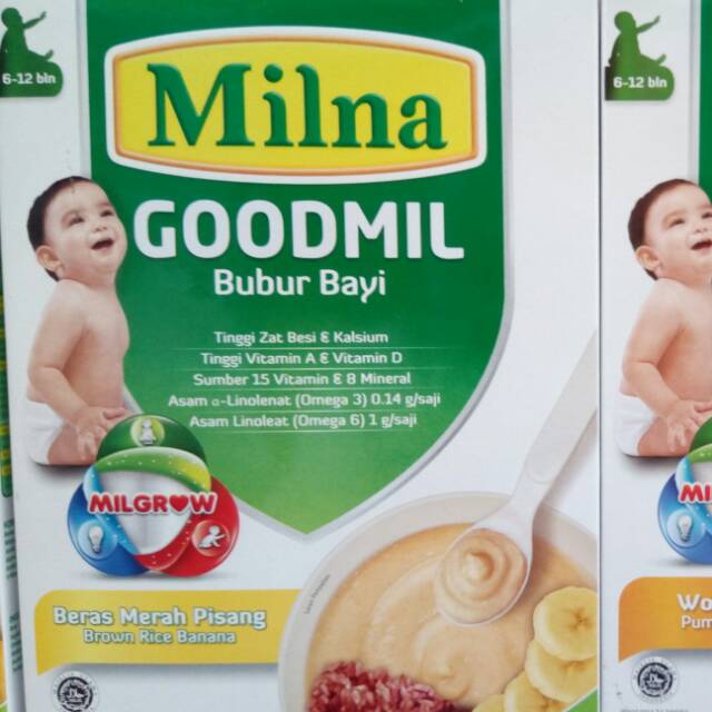 Milna Goodmill beras merah Pisang /wortel labu 120g