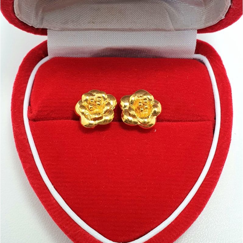 Anting Tindik Emas Muda Rose Bunga 1 Gram