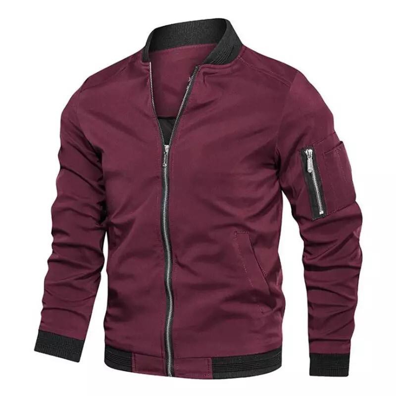 JAKET POLOS PARASUT POLYESTER MOTIF BOMBER