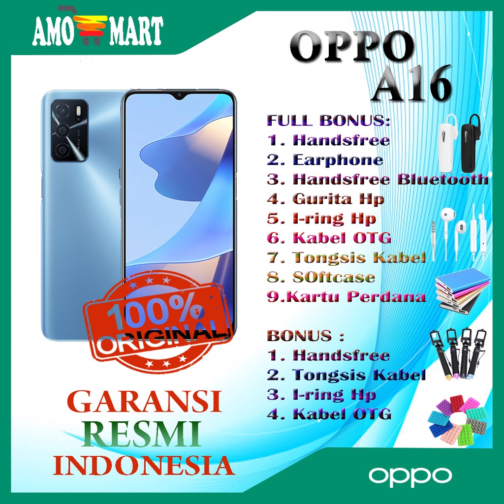 HP BARU OPPO A16 RAM 3/32GB & RAM 4/64GB NEW 100% ORI GARANSI RESMI OPPO INDONESIA-2