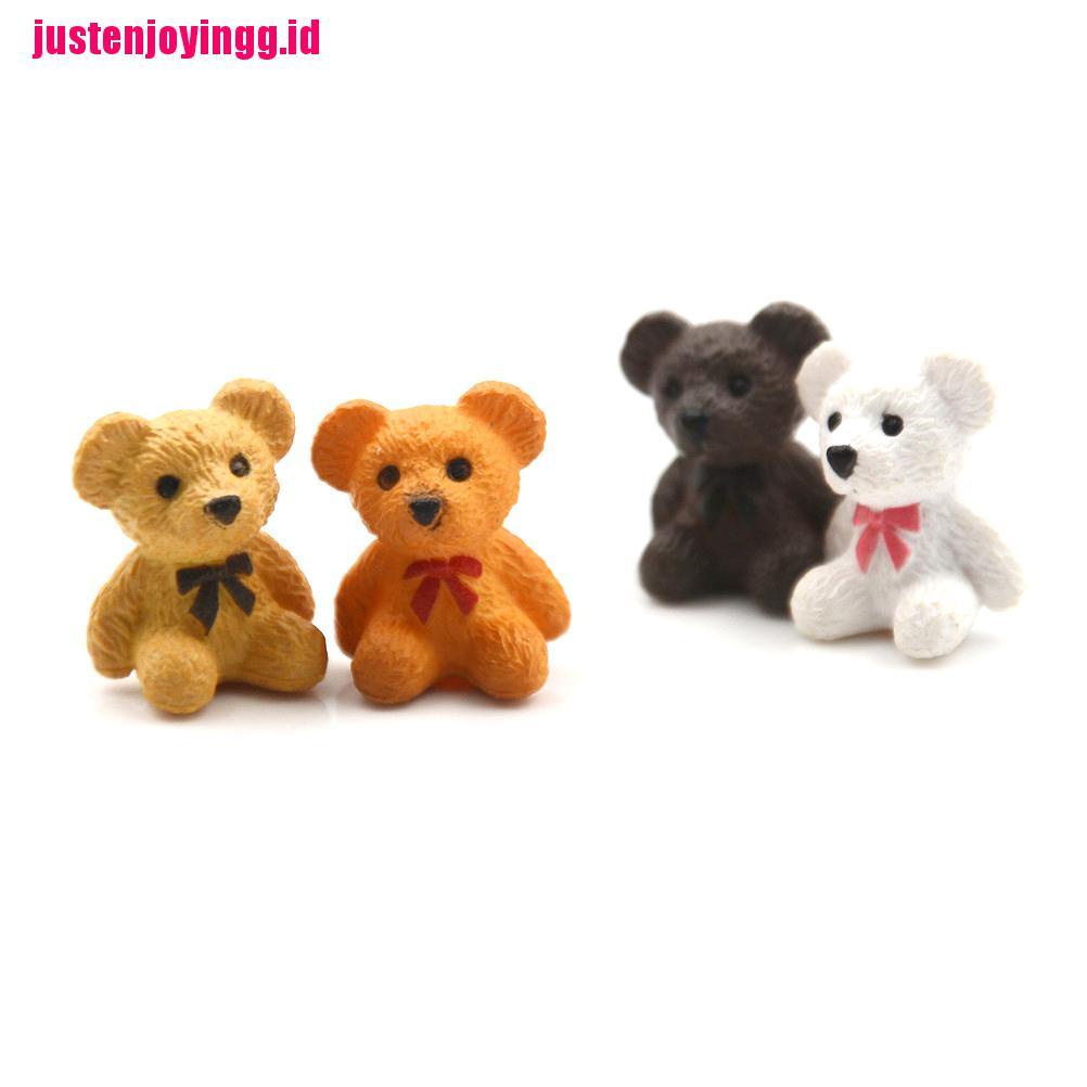 4 Pcs / lot Patung Hewan Beruang Mini Untuk Taman