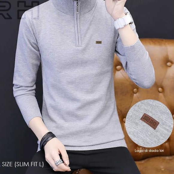 ➨ Baju rajut kerah tinggi zipper / Sweater turtleneck resleting RHcollections kerah tinggi zipper pr