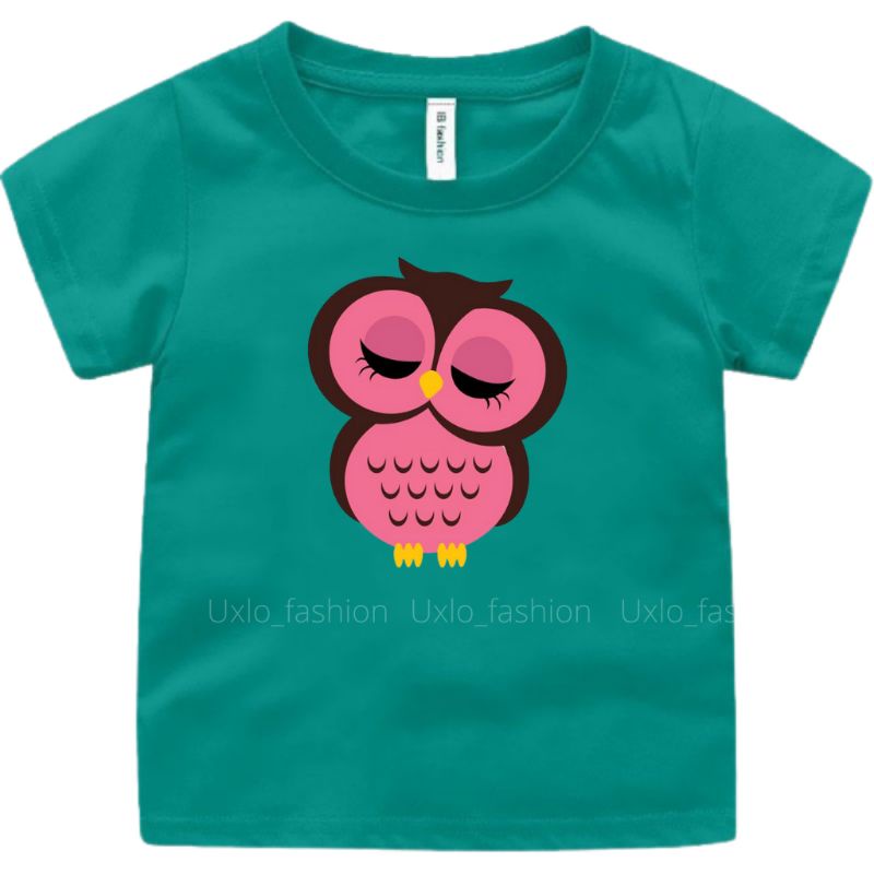 Baju Kaos Anak Perempuan Murah Motif Owls Sablon Digital Umur 2 3 4 5 6 7 8 9 Tahun Uxlo Fashion