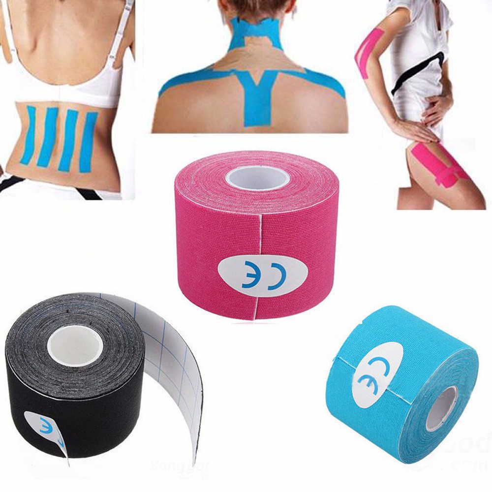 KINESIO TAPPING TAPE KINESIOLOGY TAPE BUKAN FINGER TAPE 5CM X 5M PELINDUNG OTOT OLAHRAGA PRIA WANITA