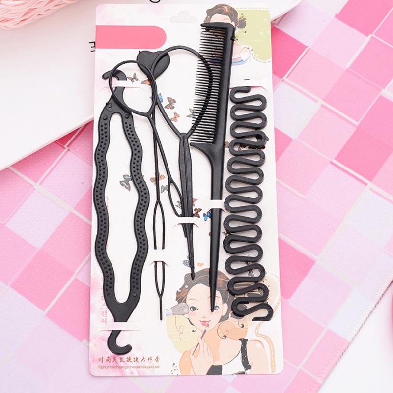 &lt; E2id &amp; &gt; 6Pcs / Set Alat Bantu Kepang / Keriting Rambut Untuk Anak Perempuan