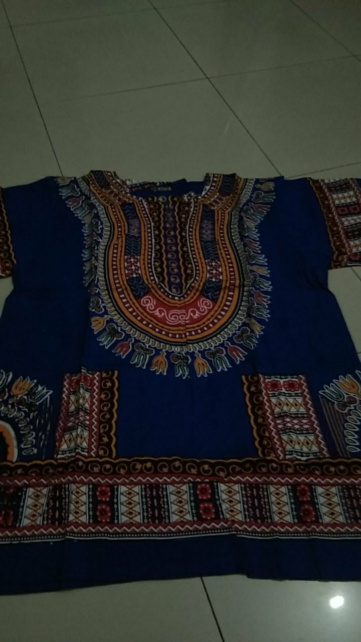 Baju Etnik Kaos Etnik Dashiki Bohemian Style All Size Pria Wanita Dasar Warna