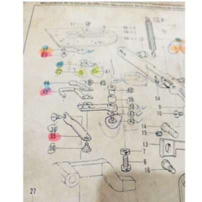 Lower thread trimmer link,lobang kancing brother B814 141534-001