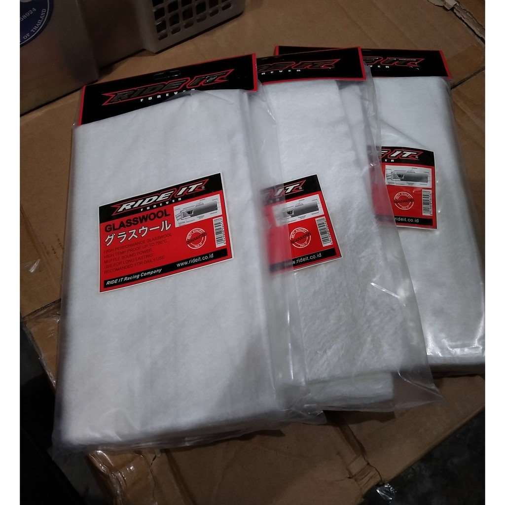 Glasswool Ride IT Racing Original Gasbul Gasswool Peredam Muffler Knalpot Putih