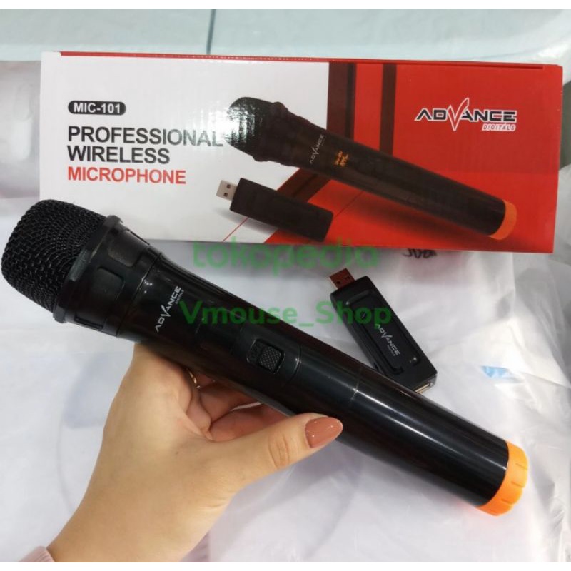 MIC ADVANCE 101 -MIC WIRELESS ADVANCE 101 - MIC TANPA KABEL - MIK WIRELESS - MICROPHONE ADVANCE 101 