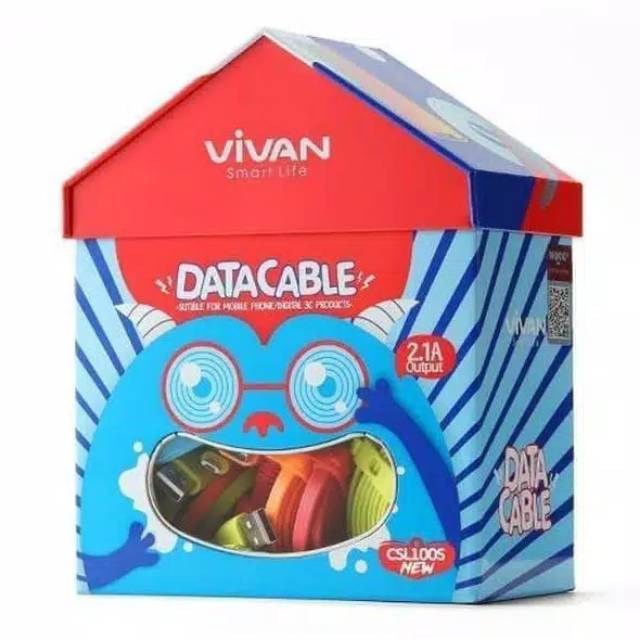 # HJ # 40pcs kabel data vivan candy fetucinne CSL100 iphone 5 original 1meter