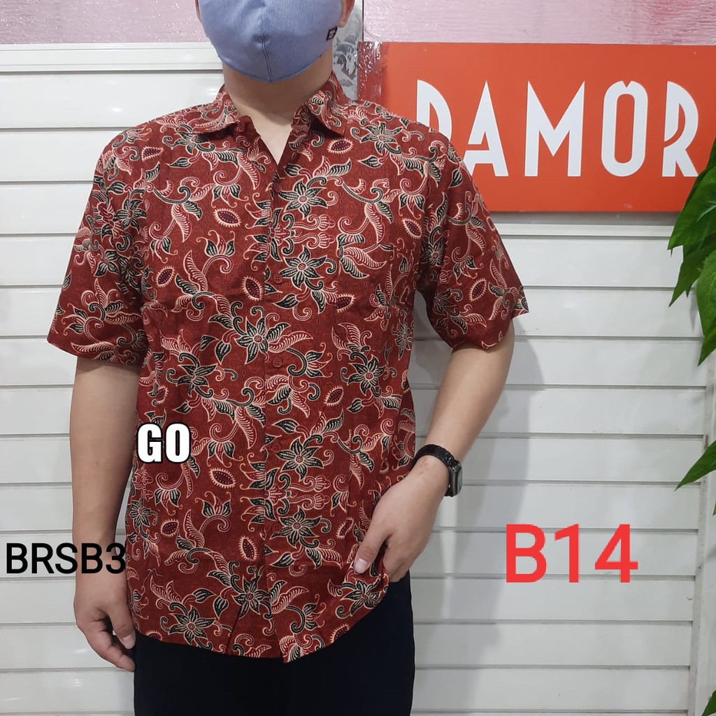 gof BRSB DAMOR (CRESSIDA) KEMEJA BATIK Cowok Pakaian Pria Baju Batik Dewasa Lengan Pendek