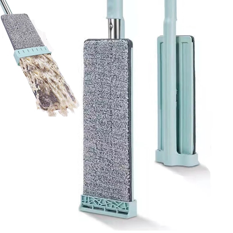 Alat Pel FLAT MOP HAND PLATE Tongkat Pel Alat Pel Tarik Praktis Standing and Drying Flat Mop
