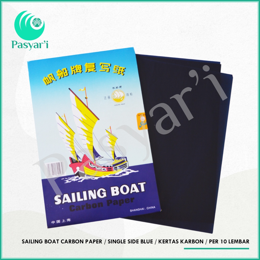 

Sailing Boat Carbon Paper /Single Side Blue/ black / Kertas Karbon / per 10 lembar