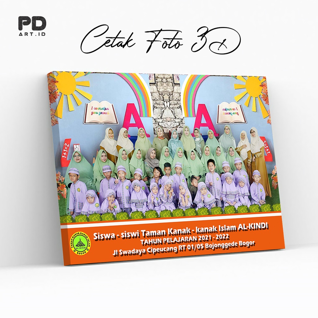 Cetak Foto A3 + Bingkai Kayu 3D Pictbox Poster Sudah Laminasi Glossy