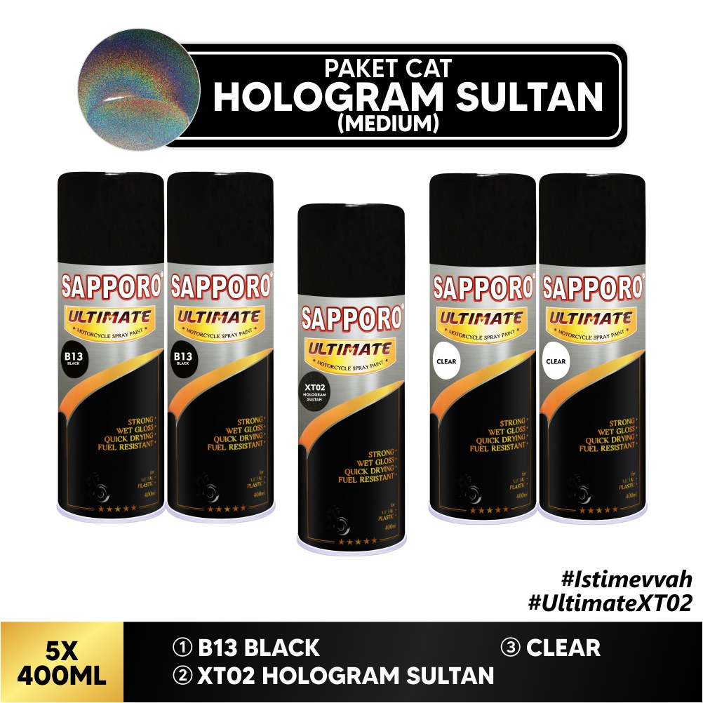 Paket Cat Hologram Sultan Medium / Sapporo Ultimate / Cat Spray Semprot Aerosol Terbaik