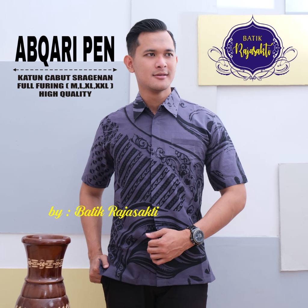 ABQARI Atasan Baju Kemeja Batik Lengan Pendek Panjang Premium Ekslusif Seragam RAJASAKTI BATIK Perwira Florist  Wulu Gading Dewa wangsa Prastowo Proboseto kuning Rajaswa Jayanegara Mahesa Joglo ungu Suket Segoro mahkota