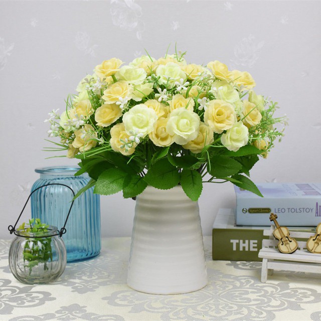 COD BUNGA MAWAR  BUNGA TANGKAI PLASTIK BUNGA ARTIFISIAL BUNGA PAJANGAN IMITASI BUNGA HIASAN BT9008-3