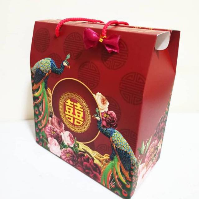 Paper Bag Sangjit Shuang Xi + 8 Box Kue Tingjing