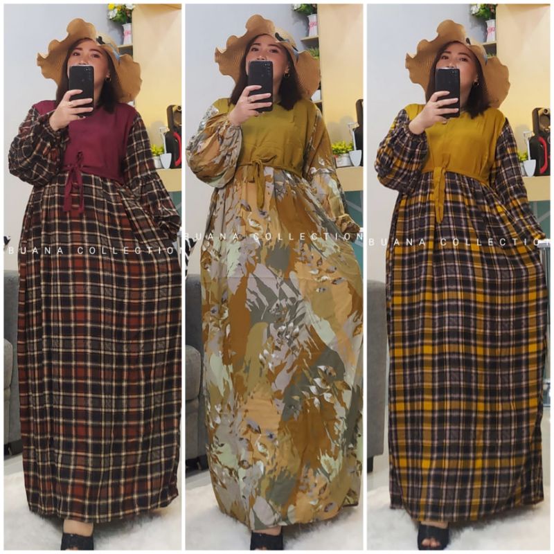sunny long dress/gamis busui /daster lengan panjang