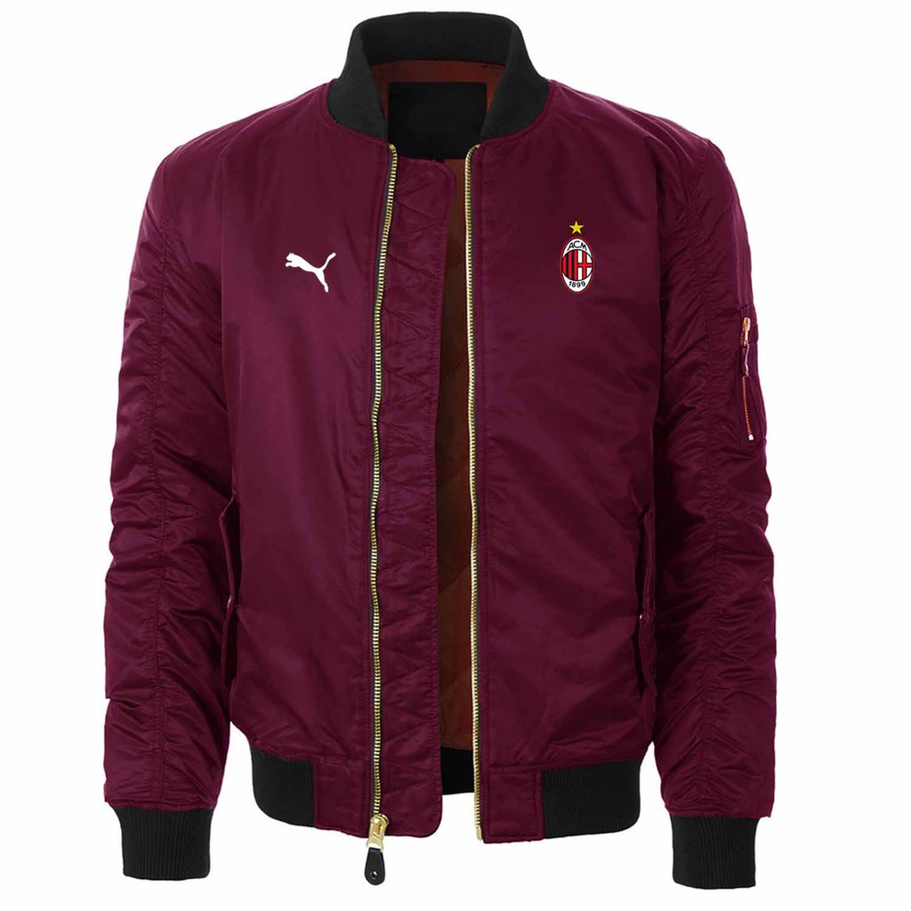 JAKET BOMBER PRIA LOGO AC MILAN