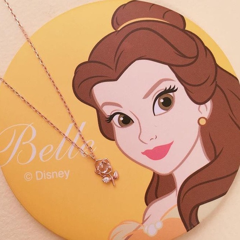 Kalung Liontin Batu Hao Disney Princess Bahan S925 Silver Untuk Hadiah