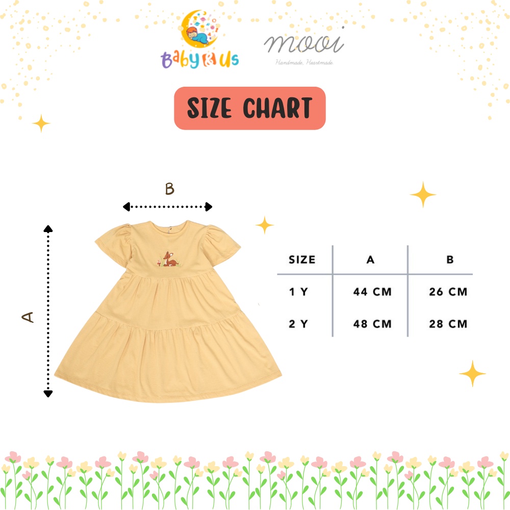 Mooi Luna Ruffle Layer Dress - Baju Dress Terusan Anak Perempuan Bordir 1-4 tahun