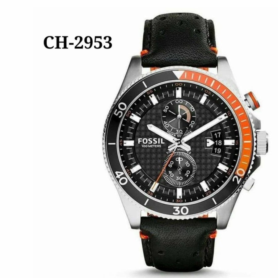 Sale Jam Tangan Pria Fossil Type : CH2953 - CH 2953 Baterai Stap Leather Jam Tangan Pria Trendy Best