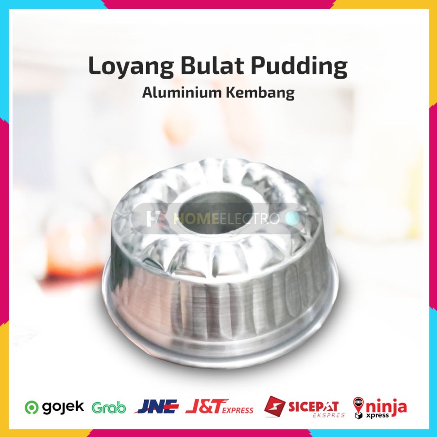 Loyang Bundar Bulat Pudding Agar Bolu Marmer Aluminium Kembang - 22cm